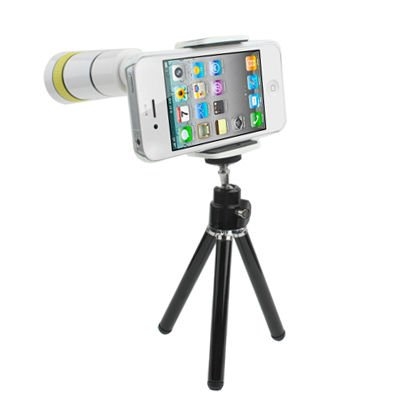 White flessibile gestire 10 X Zoom telescopio fotocamera IPhone lenti per IPhone 4